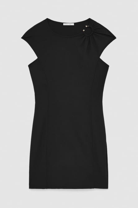 Mini dress with piercing detail, Black, Patrizia Pepe