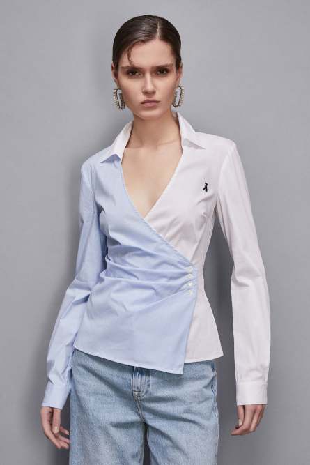 Color block shirt, White, Patrizia Pepe