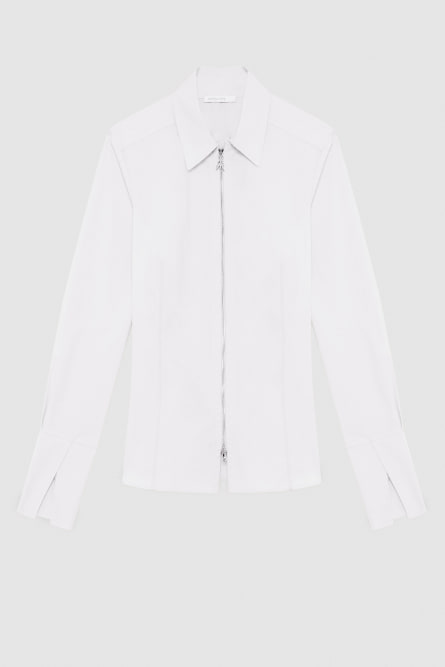 Zippered shirt, White, Patrizia Pepe
