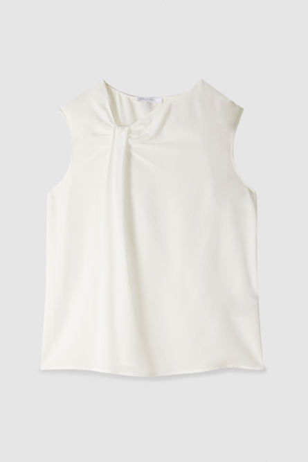 Top drapeado, Blanco