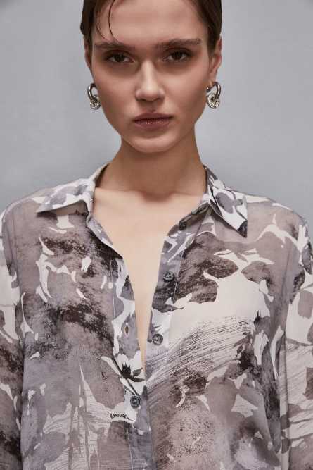 Boyfriend-fit shirt, Grey, Patrizia Pepe