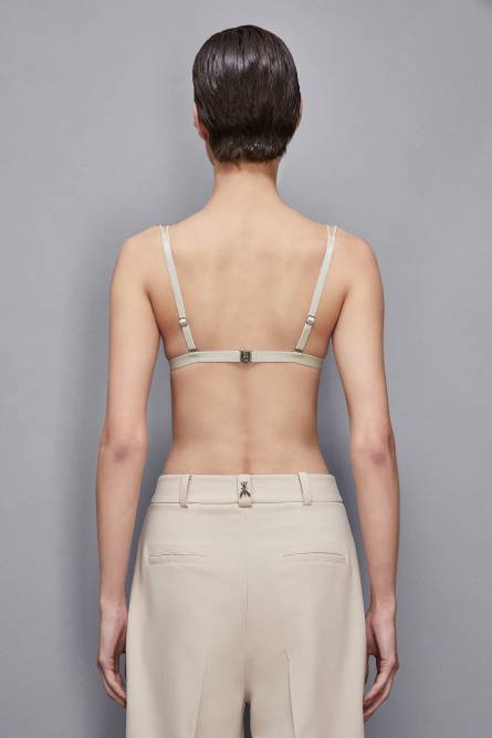 Soutien-gorge triangle en microfibre, Vert, Patrizia Pepe