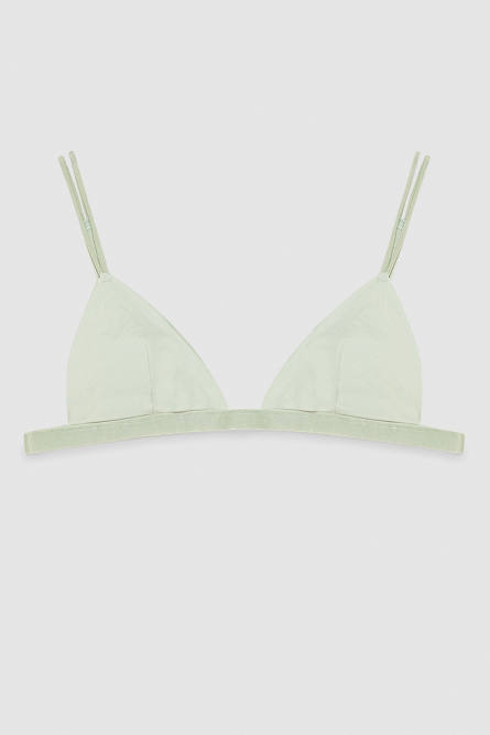 Soutien-gorge triangle en microfibre, Vert, Patrizia Pepe