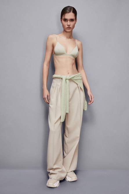Soutien-gorge triangle en microfibre, Vert, Patrizia Pepe
