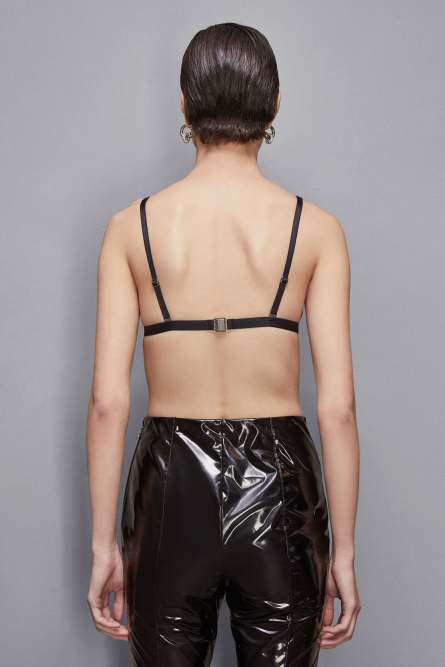 Microfiber triangle bra, Black, Patrizia Pepe