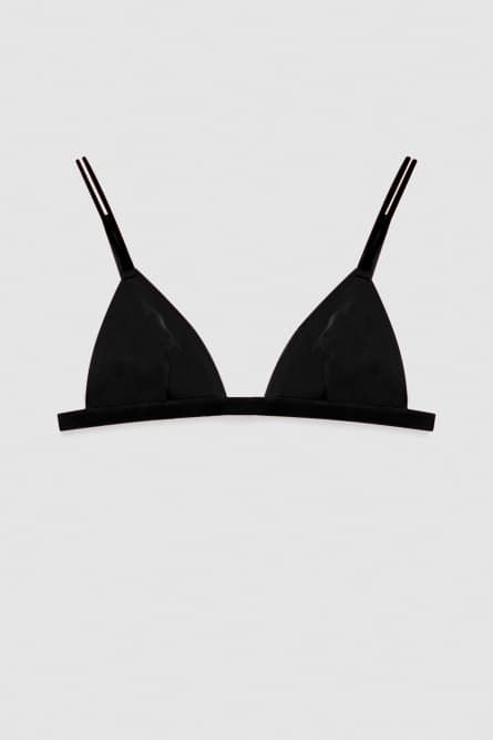 Microfiber triangle bra, Black, Patrizia Pepe
