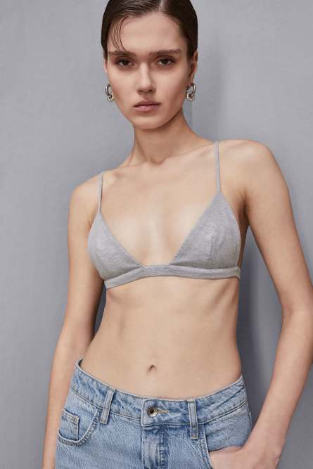 Triangle bra in soft strechy viscose, Grey, Patrizia Pepe
