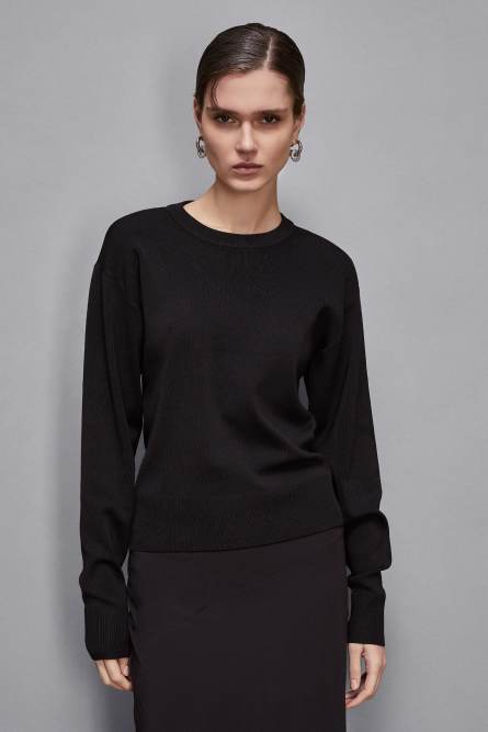 Essential sweater, Black, Patrizia Pepe