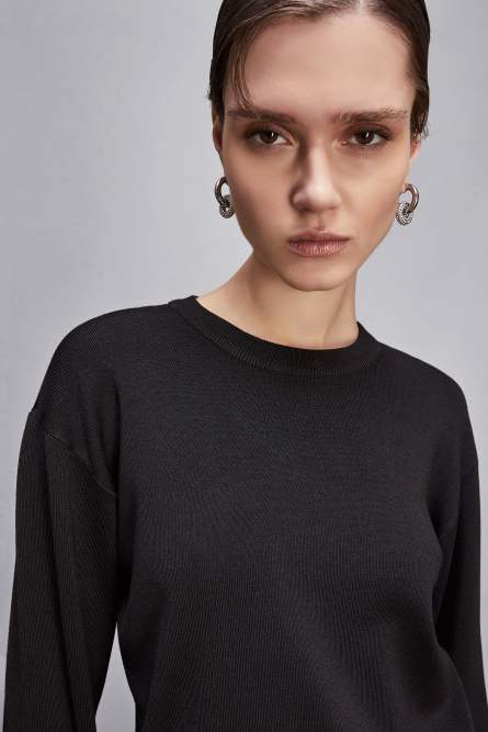 Essential sweater, Black, Patrizia Pepe