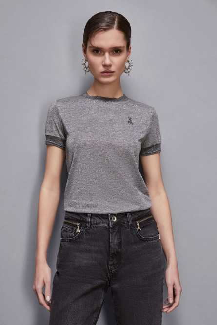 Essential knit T-shirt, Grey, Patrizia Pepe