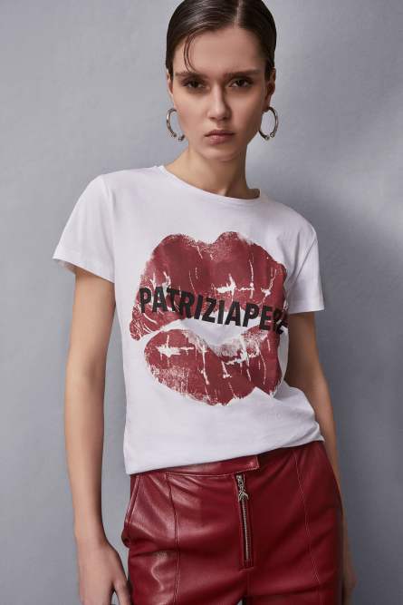 T-shirt with print, White, Patrizia Pepe