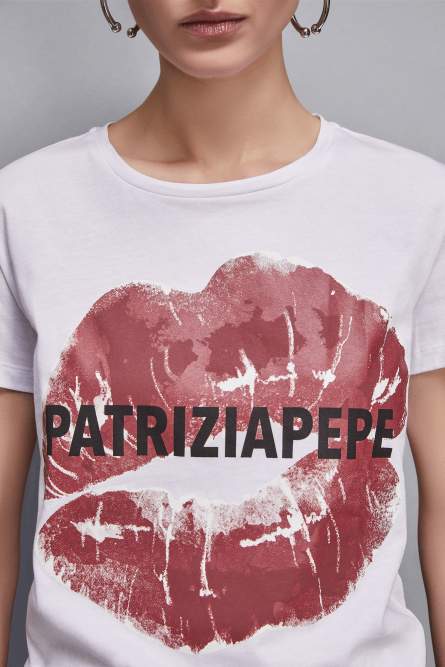 T-shirt with print, White, Patrizia Pepe
