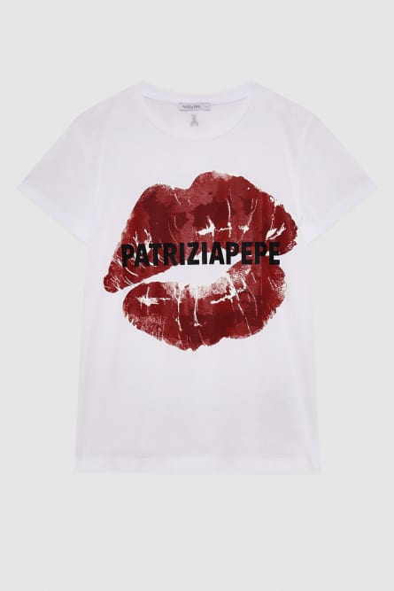 T-shirt with print, White, Patrizia Pepe