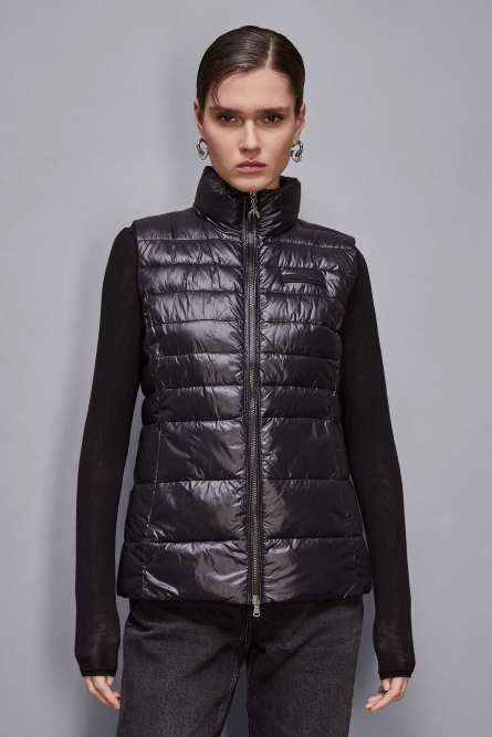 Essential sleeveless down jacket, Black, Patrizia Pepe
