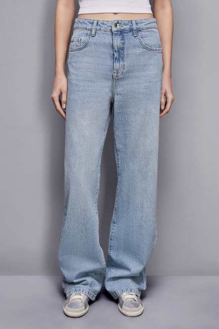 High-waisted straight fit jeans, Light Blue, Patrizia Pepe