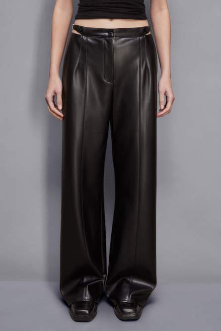 Palazzo pants with slash, Black, Patrizia Pepe