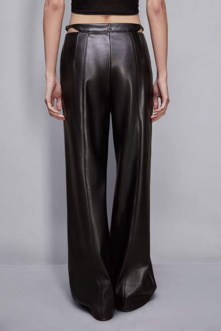 Palazzo pants with slash, Black, Patrizia Pepe