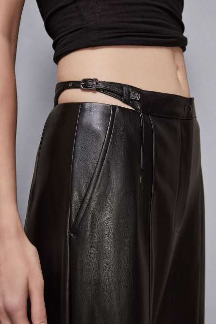 Palazzo pants with slash, Black, Patrizia Pepe