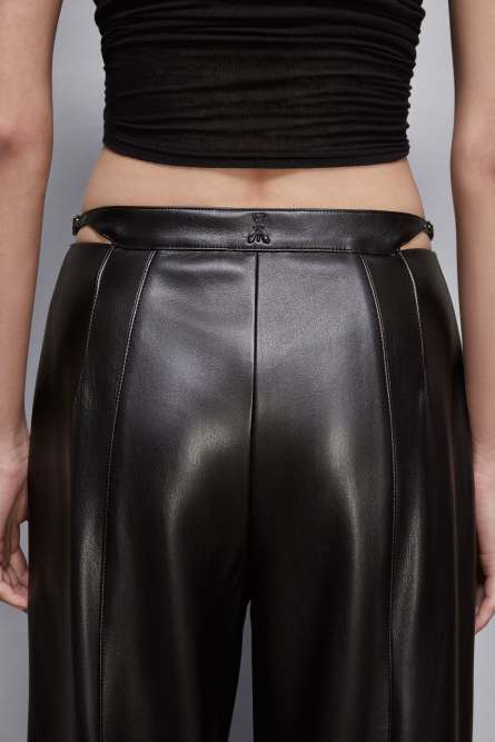 Palazzo pants with slash, Black, Patrizia Pepe