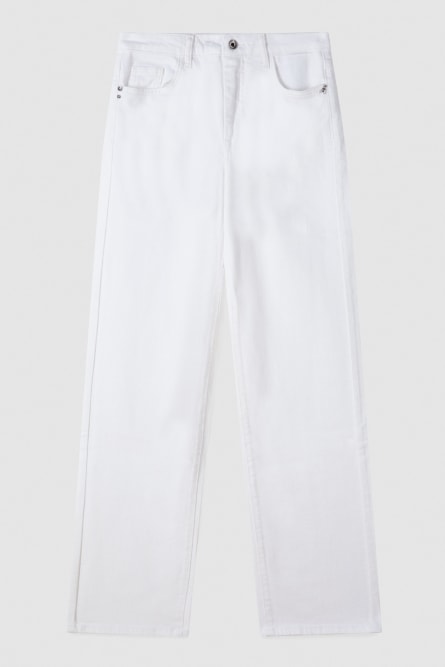 Essential denim straight pants, White, Patrizia Pepe