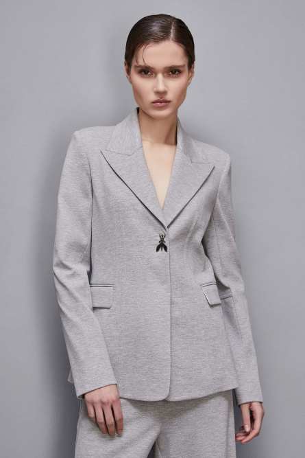 Jacket with Fly, Grey, Patrizia Pepe