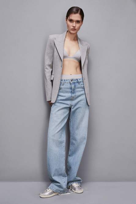 Jacket with Fly, Grey, Patrizia Pepe