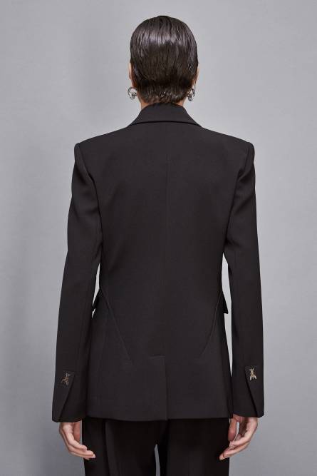 Essential feminine fit two-button jacket, Black, Patrizia Pepe