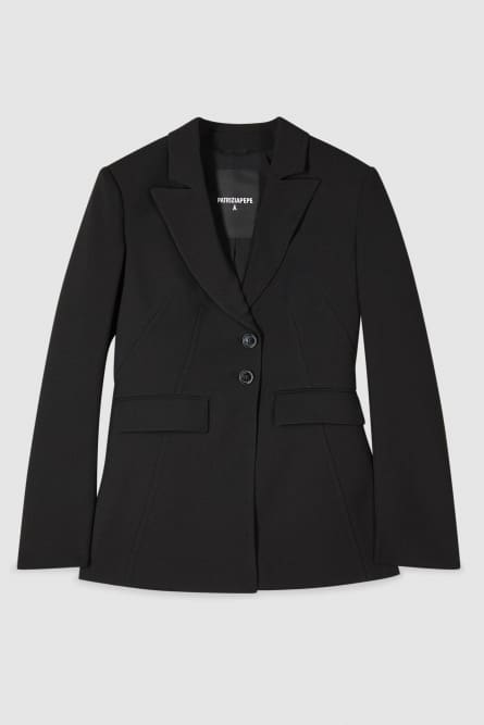 Essential feminine fit two-button jacket, Black, Patrizia Pepe