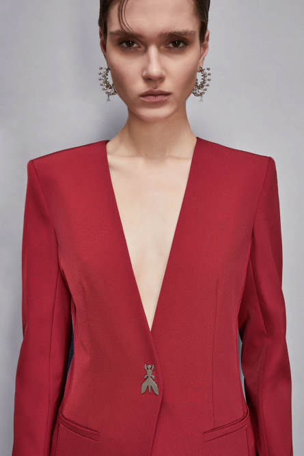 Jacke mit Fly-Knopf, Rot, Patrizia Pepe