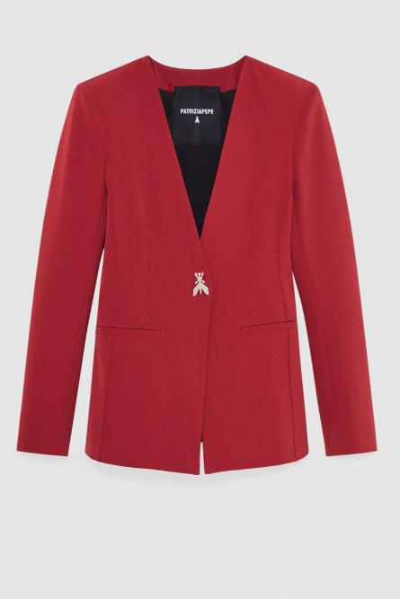 Jacke mit Fly-Knopf, Rot, Patrizia Pepe
