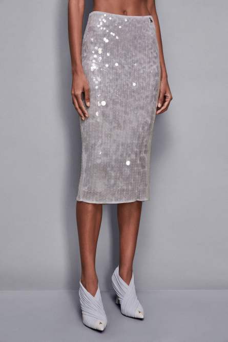Sequin midi skirt, Grey, Patrizia Pepe