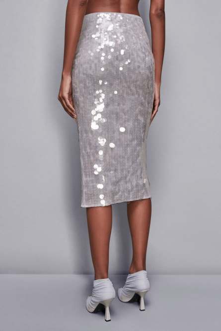 Sequin midi skirt, Grey, Patrizia Pepe