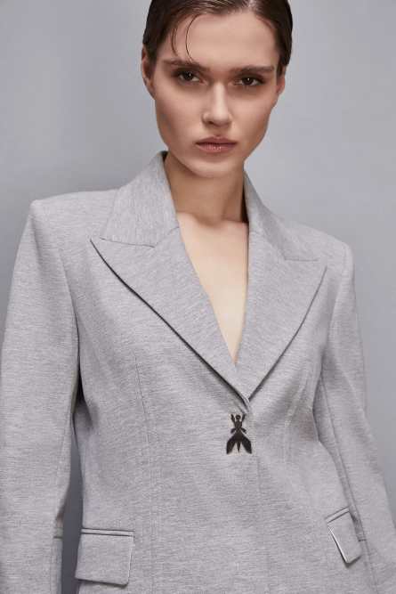 Jacket with Fly, Grey, Patrizia Pepe