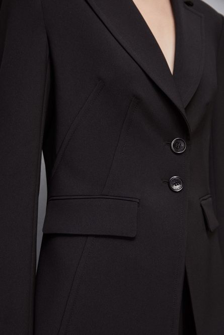 Essential feminine fit two-button jacket, Black, Patrizia Pepe