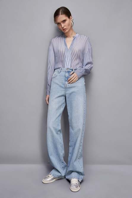 Tunic with cufflinks, Light Blue, Patrizia Pepe