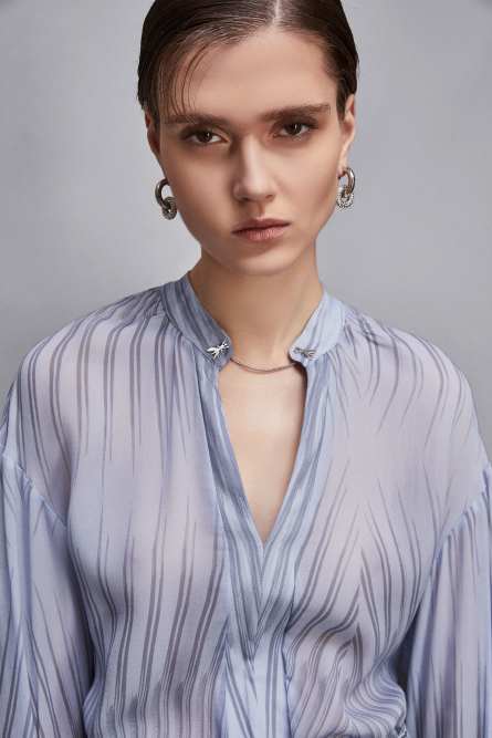Tunic with cufflinks, Light Blue, Patrizia Pepe
