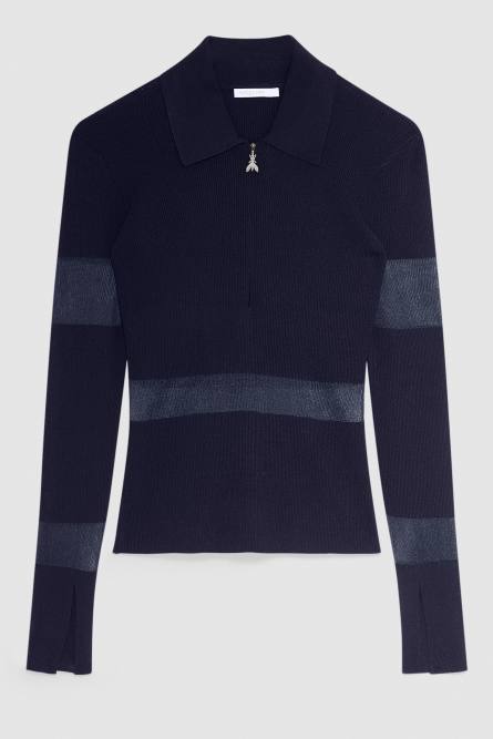 T-shirt avec transparences, Bleu, Patrizia Pepe
