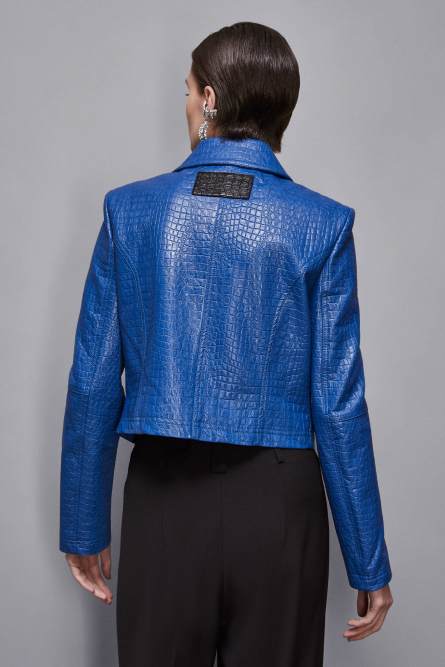 Biker-style jacket, Blue, Patrizia Pepe