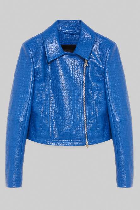 Biker-style jacket, Blue, Patrizia Pepe