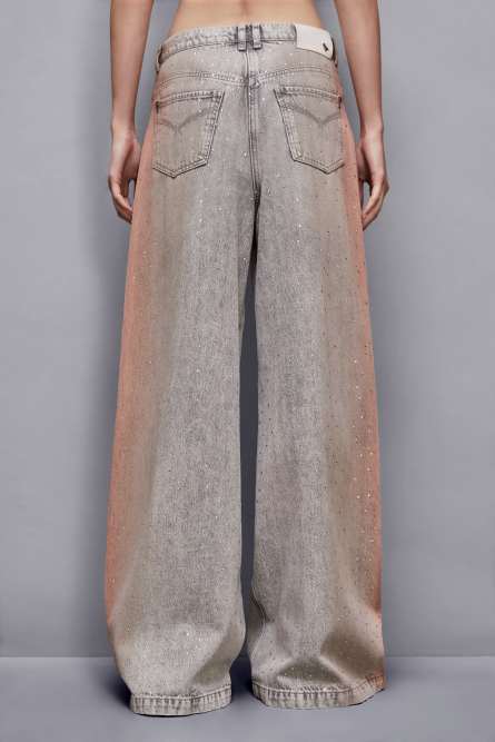 Degradè denim with rhinestones, Multicolor, Patrizia Pepe