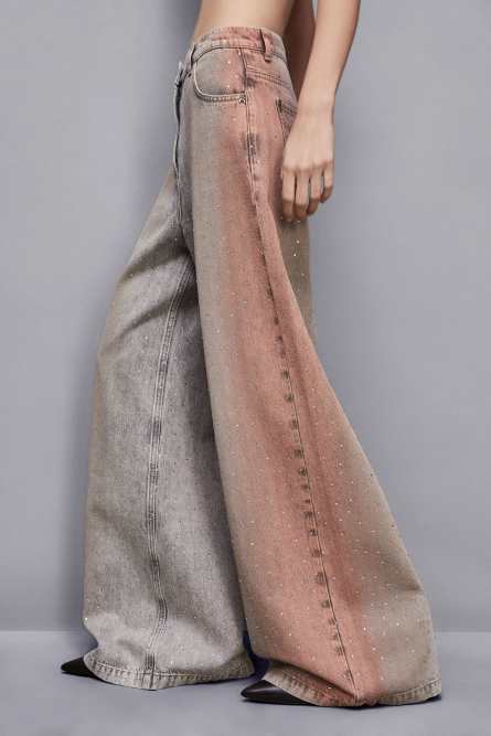 Degradè denim with rhinestones, Multicolor, Patrizia Pepe