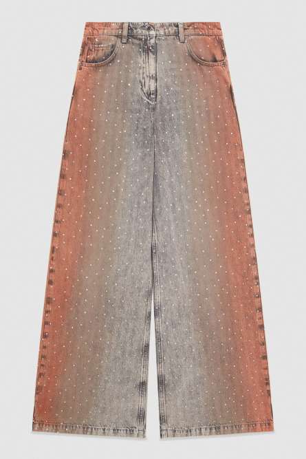 Degradè denim with rhinestones, Multicolor, Patrizia Pepe