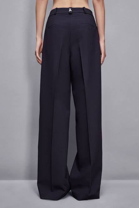 Wide pants with pleats, Blue, Patrizia Pepe