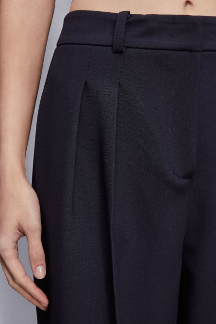 Wide pants with pleats, Blue, Patrizia Pepe