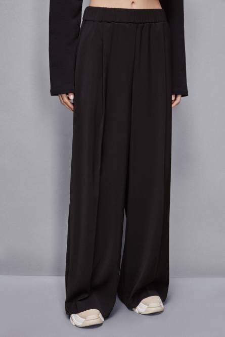Essential palazzo pants, Black, Patrizia Pepe