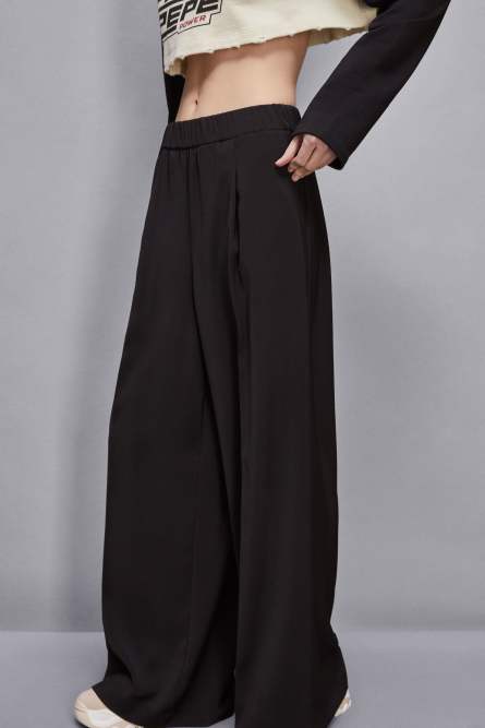Essential palazzo pants, Black, Patrizia Pepe