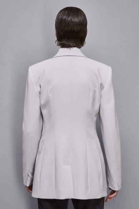 Zippered two-button jacket, Grey, Patrizia Pepe