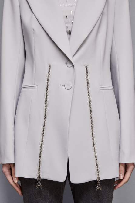 Zippered two-button jacket, Grey, Patrizia Pepe