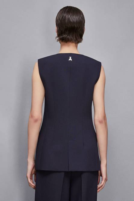 Tailored vest, Blue, Patrizia Pepe