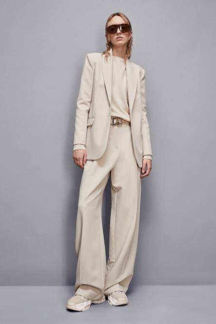 Smooth leather double-fit belt, Beige, Patrizia Pepe
